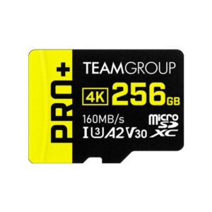 Team Group PRO+ 256GB Micro SDXC UHS-I U3 A2 V30 Memory Card