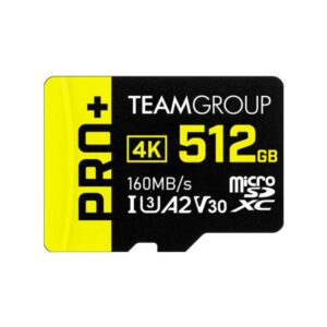 Team Group PRO+ 512GB Micro SDXC UHS-I U3 A2 V30 Memory Card