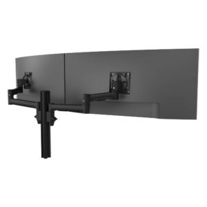 Atdec AWMS-2-5940 Dual Extended-Reach Arms on Post Grommet Clamp Black