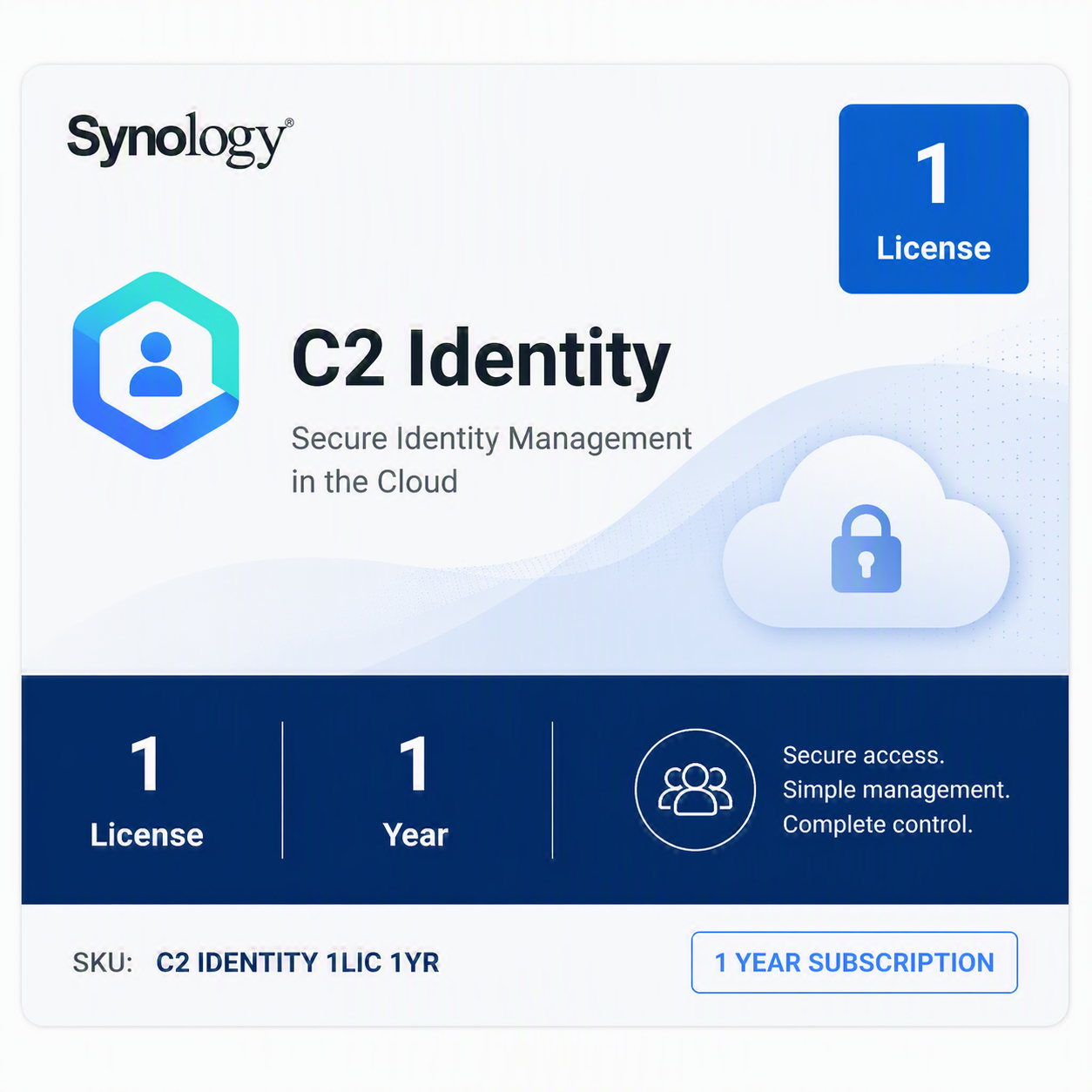 Synology C2 Indentity 1 License 1 Year ( Email)