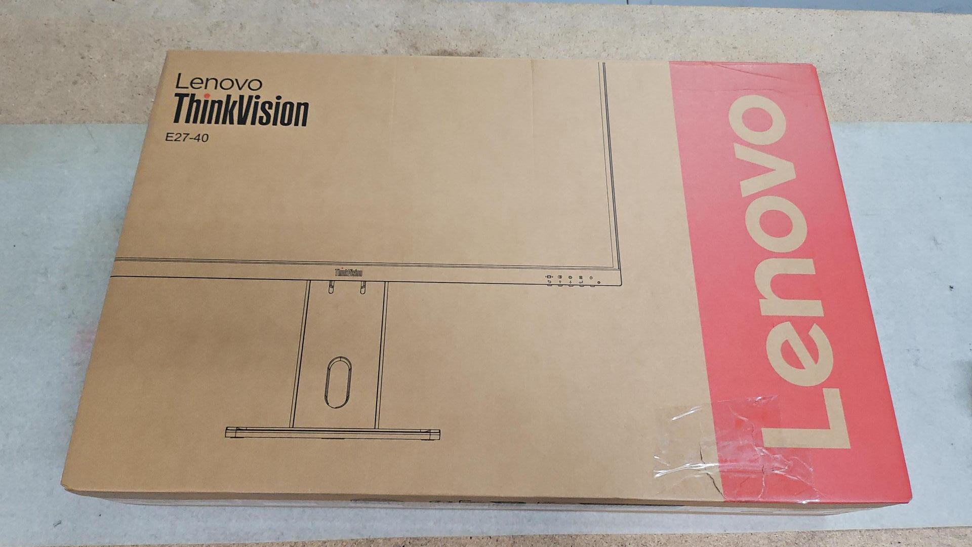 BOX DAMAGED Lenovo ThinkVision E27-40 27" WLED IPS FHD (16:9), HDMI, DP, VGA, PIVOT,H/ADJ, 3YR