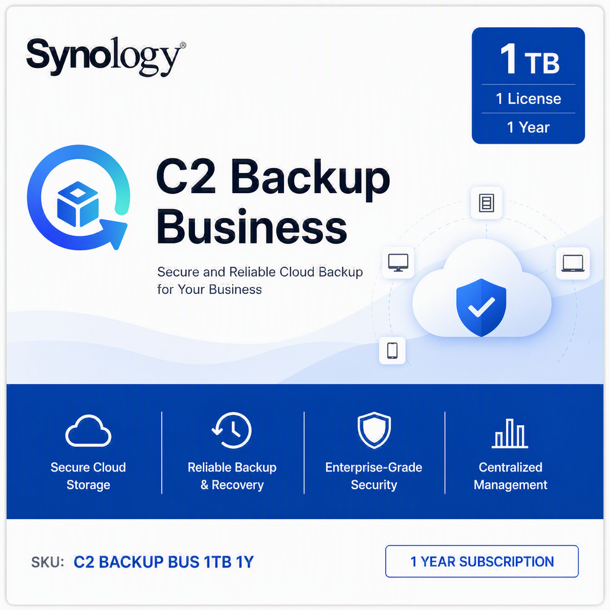 Synology C2 Backup Business 1TB 1 License 1 Year ( Email)