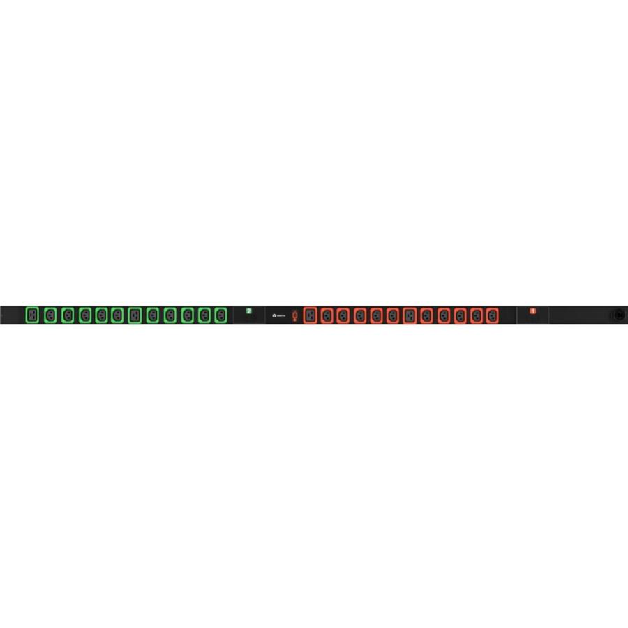 Vertiv Geist C1650L Basic Vertical PDU, 32A, 230V, 0U, 20x IEC C13, 4x C19 outputs, 3m IEC60309 1P