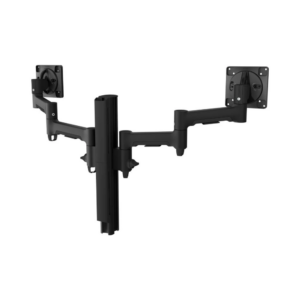Atdec Dual Monitor Mount with Swing Arms - Heavy-Duty F-Clamp - Black