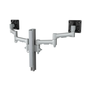 Atdec Dual Monitor Mount with Swing Arms - Heavy-Duty F-Clamp - Silver