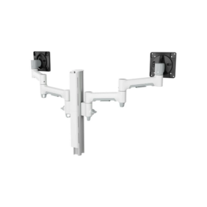 Atdec Dual Monitor Mount with Swing Arms - F-Clamp - White