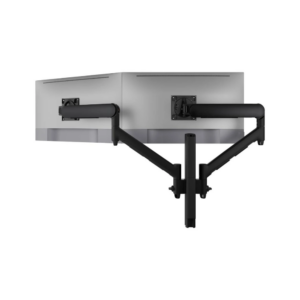Atdec Dual Dynamic Monitor Arm Mount on Medium Post - C-Clamp - Black